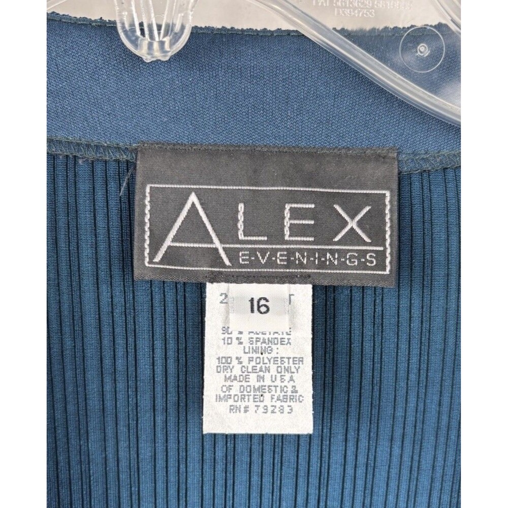Alex Evenings Aqua Blue Glitter Formal Evening Gown Dress Maxi Length Size 14/16 - Picture 2 of 8